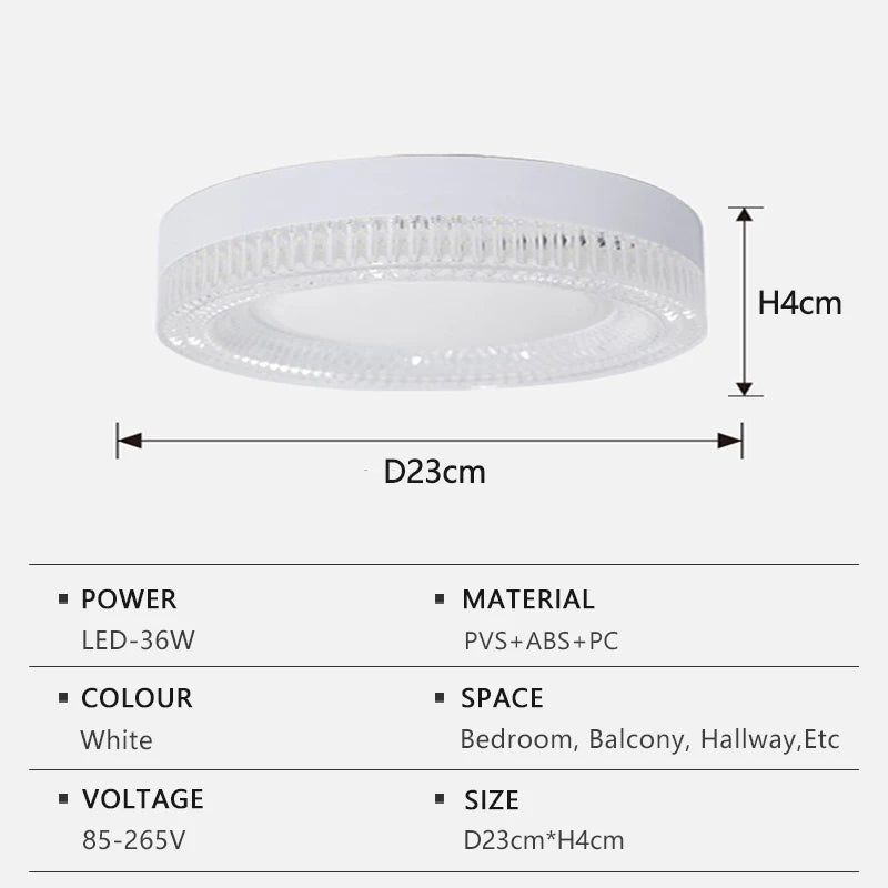Modern LED Ceiling Light | Round Crystal Design | Indoor Home Lamp