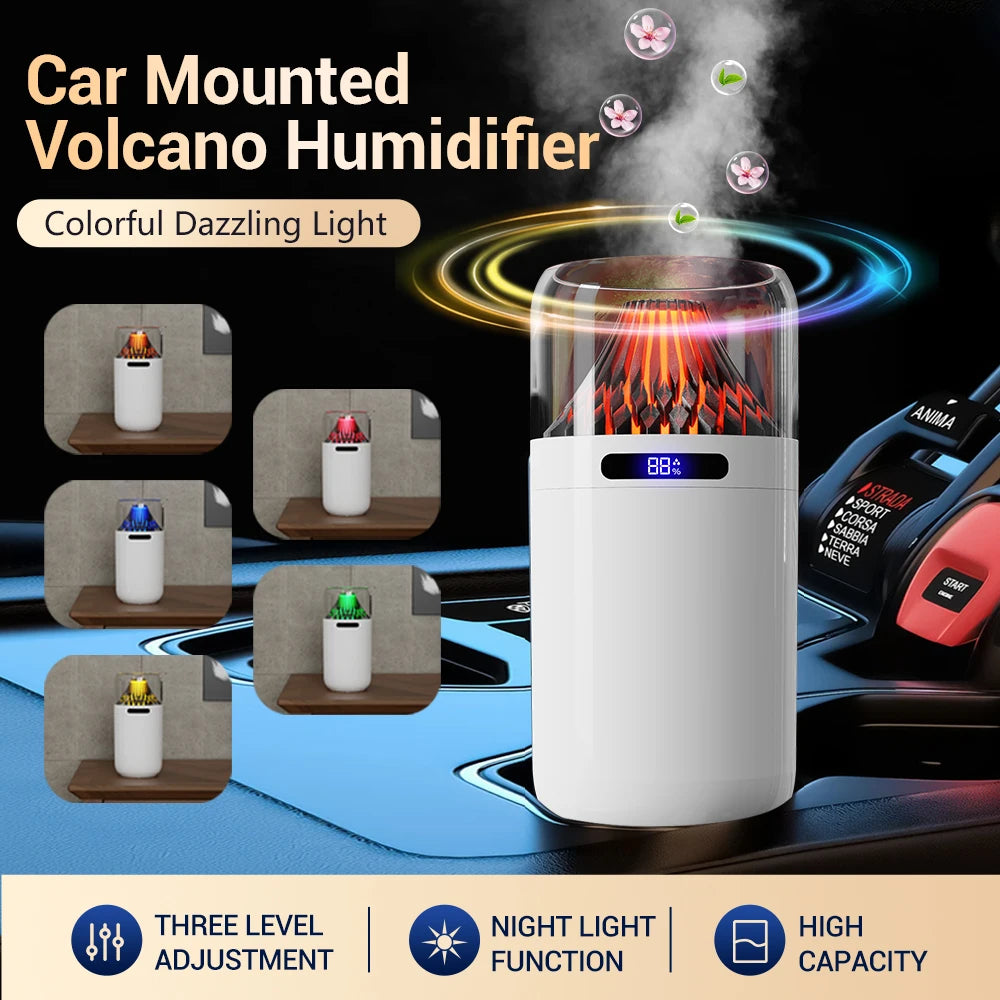 360ml Car Aroma Humidifier USB Ultrasonic Essential Oil Diffuser with Colorful Light  Home Car Air Fresher Fragrance Diffuser