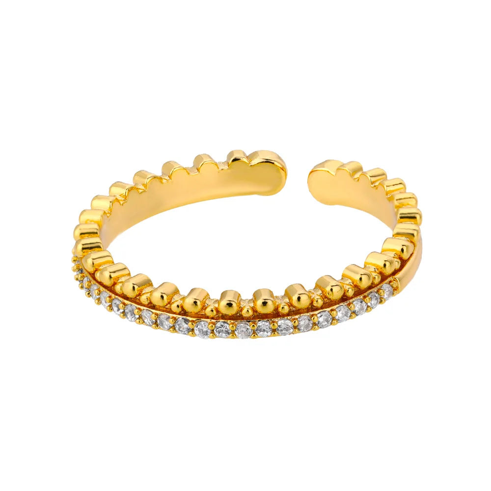 18K Gold Plated Stainless Steel Zircon Rings – Trendy Jewelry Gift