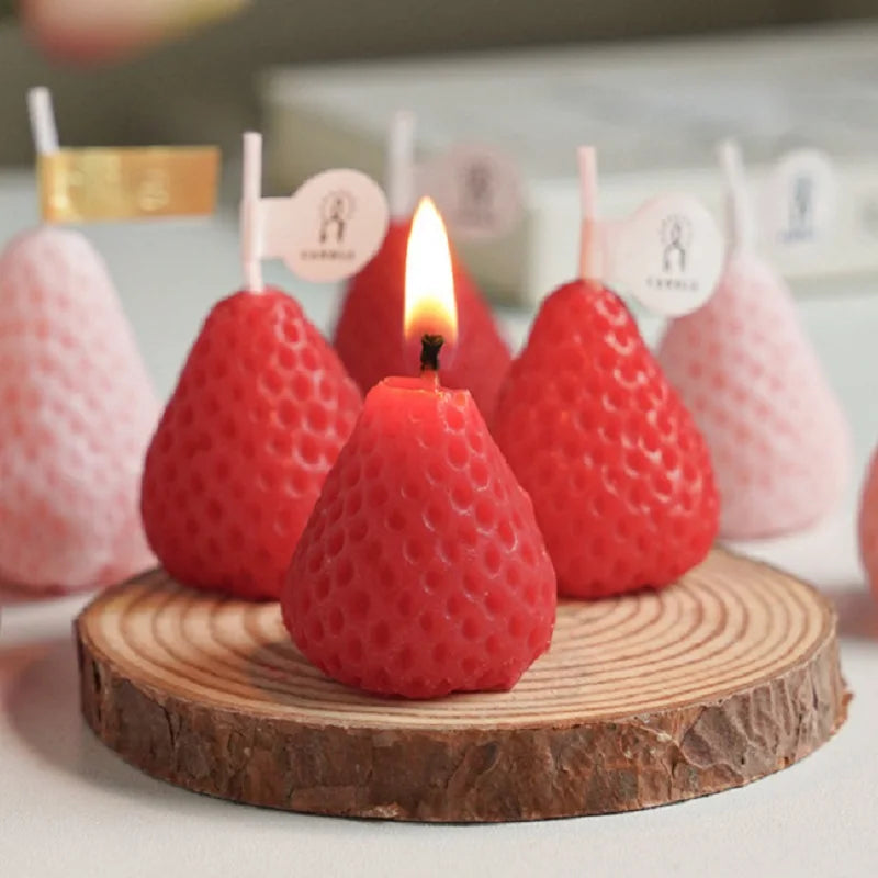 Strawberry Scented Candles Gift Box | Handmade Fruit Aromatherapy Candles