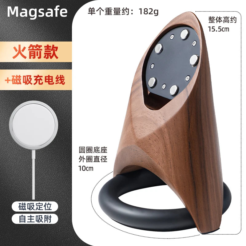MagSafe Wooden Wireless Charger Stand | Egg-Shaped Desktop Organiser
