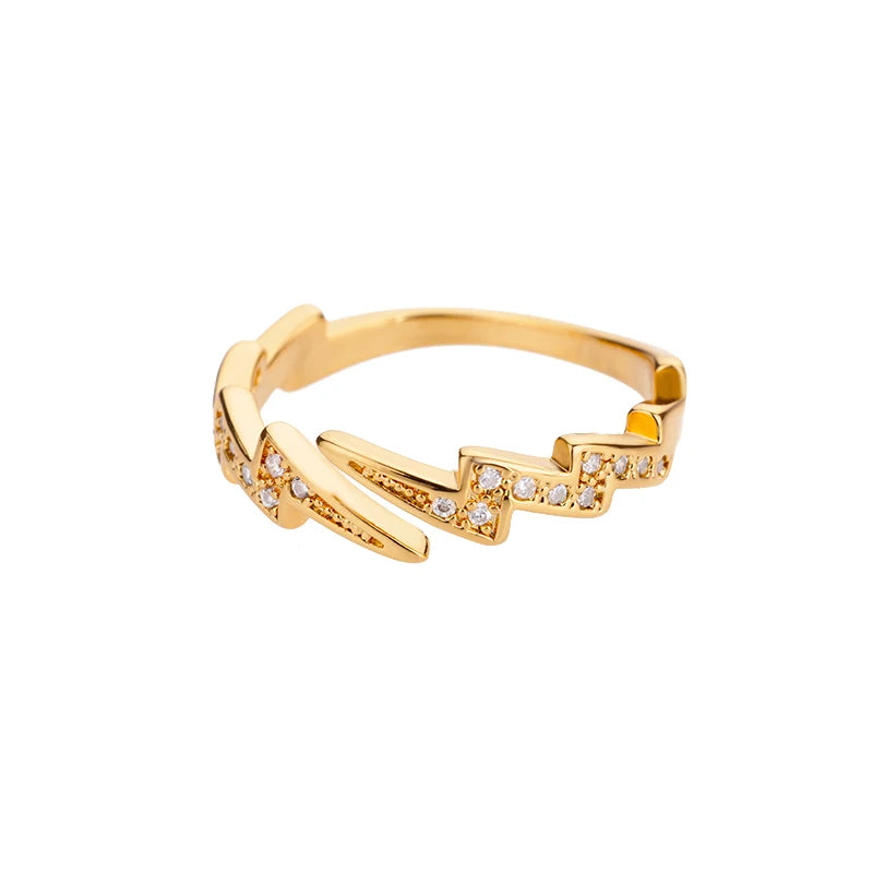 18K Gold Plated Stainless Steel Zircon Rings – Trendy Jewelry Gift