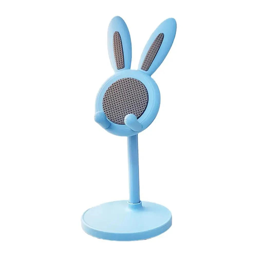 Adjustable Cartoon Bunny Ear Phone Stand Cute Rabbit Universal Tablet Holder Desktop Retractable Organizer For Home Office Decor