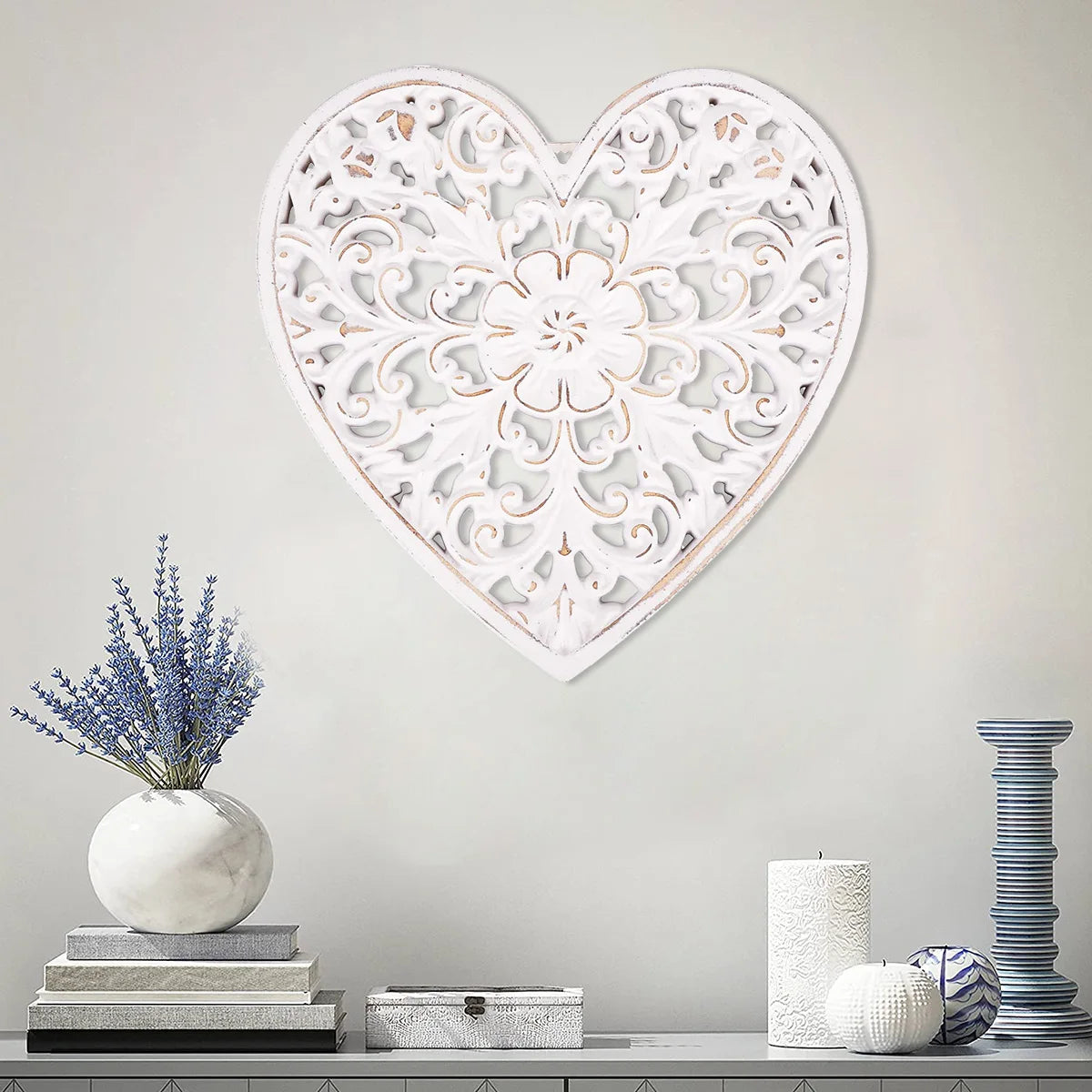 Hollow Carved Wooden Wall Panel | Floral Hanging Décor for Living Room & Bedroom
