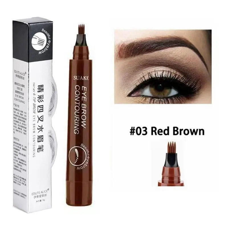 4-Tip Microblading Eyebrow Pen – Waterproof Natural Look