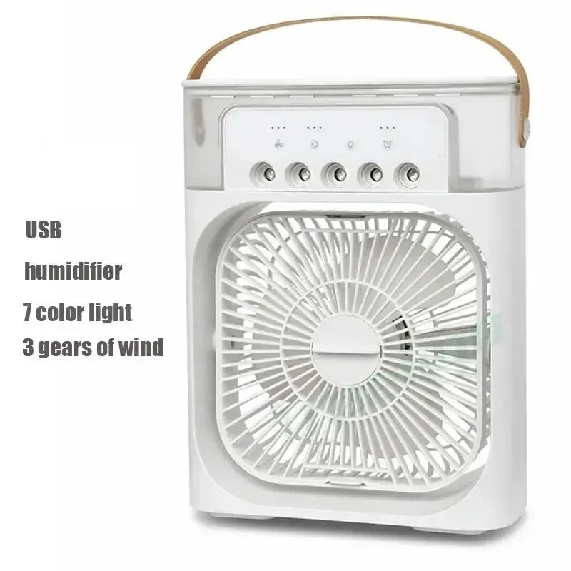 3-in-1 Air Cooler Fan & Humidifier – USB Portable Mist Fan with 600ml Tank