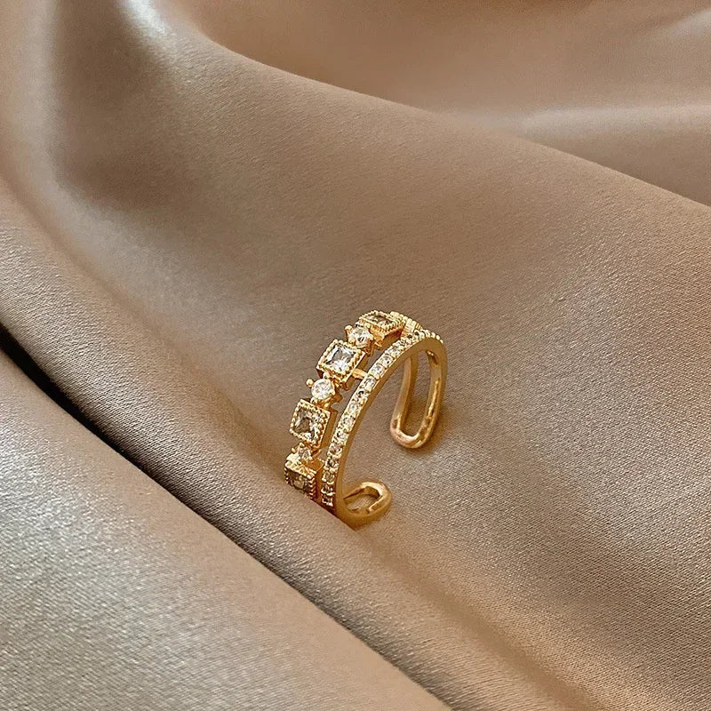 Adjustable Gold Geometric Ring – Stainless Steel Women’s Jewellery