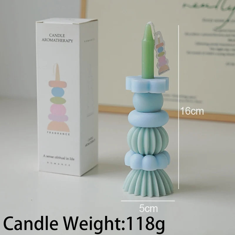 Stackable Geometric Soy Wax Scented Candle | Wedding & Party Decor