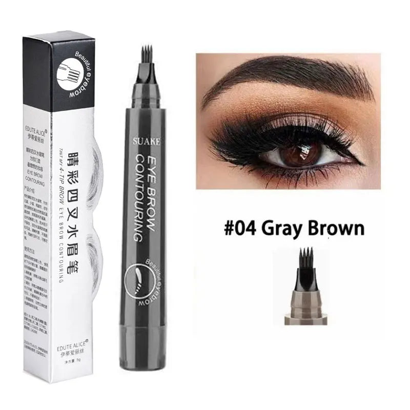 4-Tip Microblading Eyebrow Pen – Waterproof Natural Look
