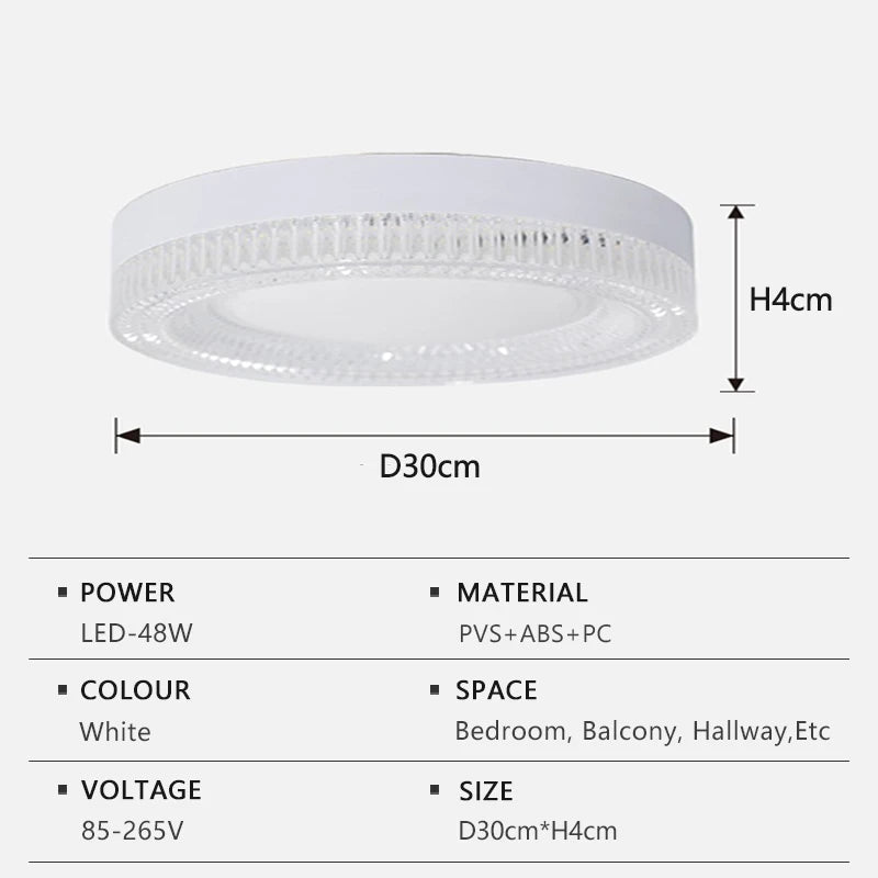 Modern LED Ceiling Light | Round Crystal Design | Indoor Home Lamp