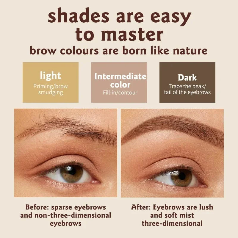 3-in-1 Tri-Color Eyebrow Powder Kit