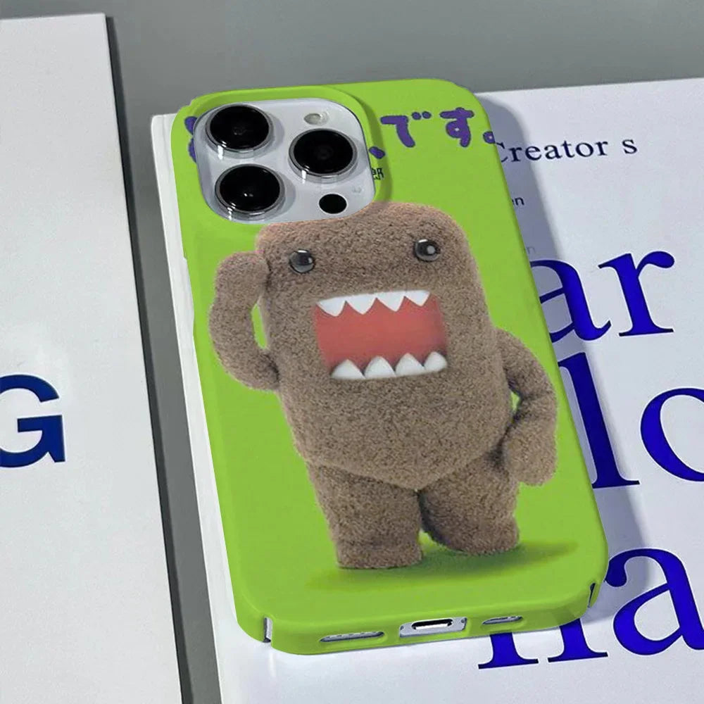 Cute Domo-kun Phone Case – Glossy Hard PC Cover for iPhone 16 15 14 13 12 11 Pro Max XS XR XSMax 6 7 8 Plus✅FREE UK Delivery