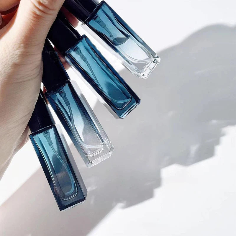 Gradient Blue Perfume Bottle 5ml 9ml 20ml Empty Glass Parfume Atomizer Travel Cosmetic Refillable Spray Bottle Sample Vials