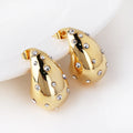 18K PVD Gold Teardrop Earrings – Waterproof Steel