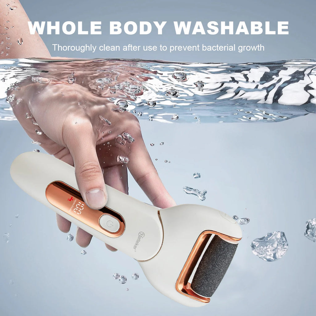 Hatteker Electric Foot File USB Rechargeable Callus Remover Pedicure Device Foot Care Tool for Heel Hard Skin Removal Waterproof