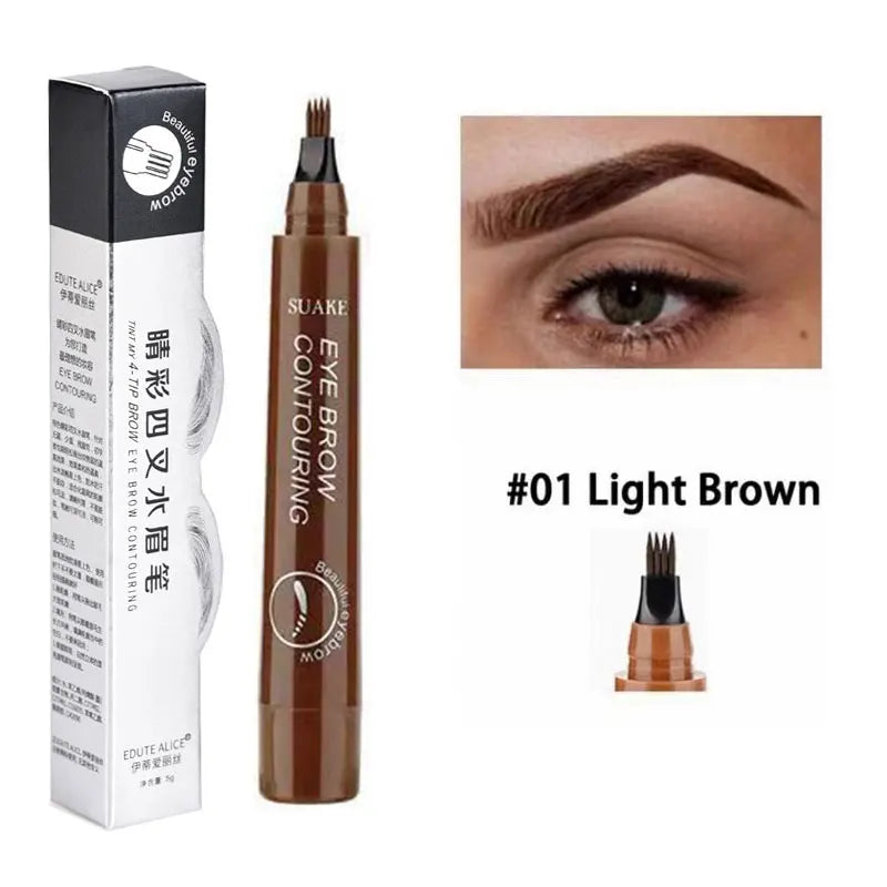 4-Tip Microblading Eyebrow Pen – Waterproof Natural Look