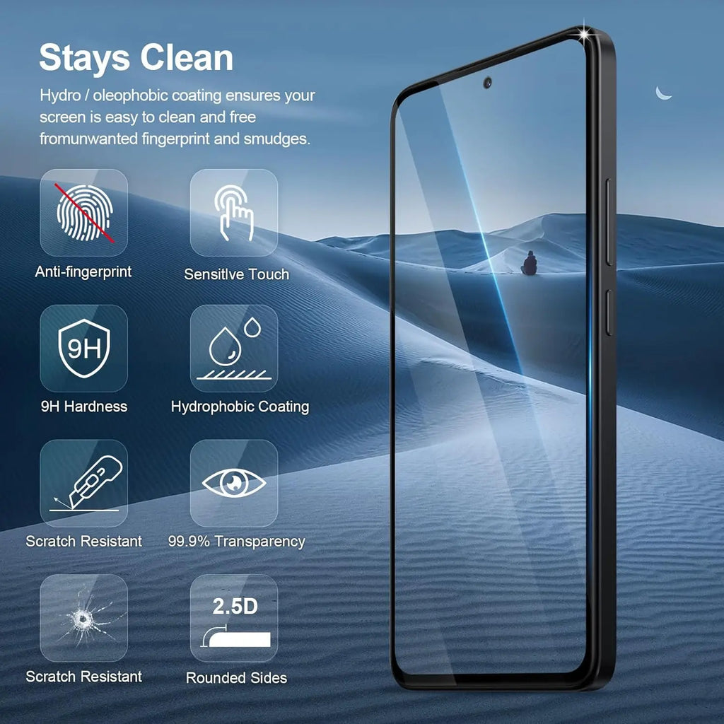 Screen Protector For Xiaomi Redmi Note 14 4G/5G Tempered Crystal Bubble Free 9H Hardness Tempered Glass HD Screen Protector