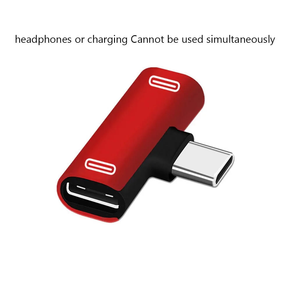 2-in-1 USB-C Splitter Adapter – Type-C Male to Dual Type-C Female for Charging & Earphones