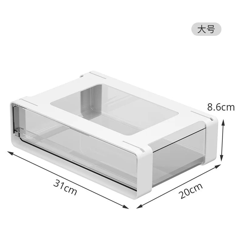 Office Under Table Storage Drawer Punch Free Plastic Transparent Storage Drawer Large Capacity Wardrobe Underwear Organizer