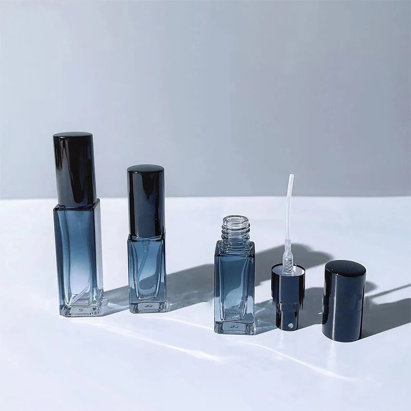 Gradient Blue Perfume Bottle 5ml 9ml 20ml Empty Glass Parfume Atomizer Travel Cosmetic Refillable Spray Bottle Sample Vials