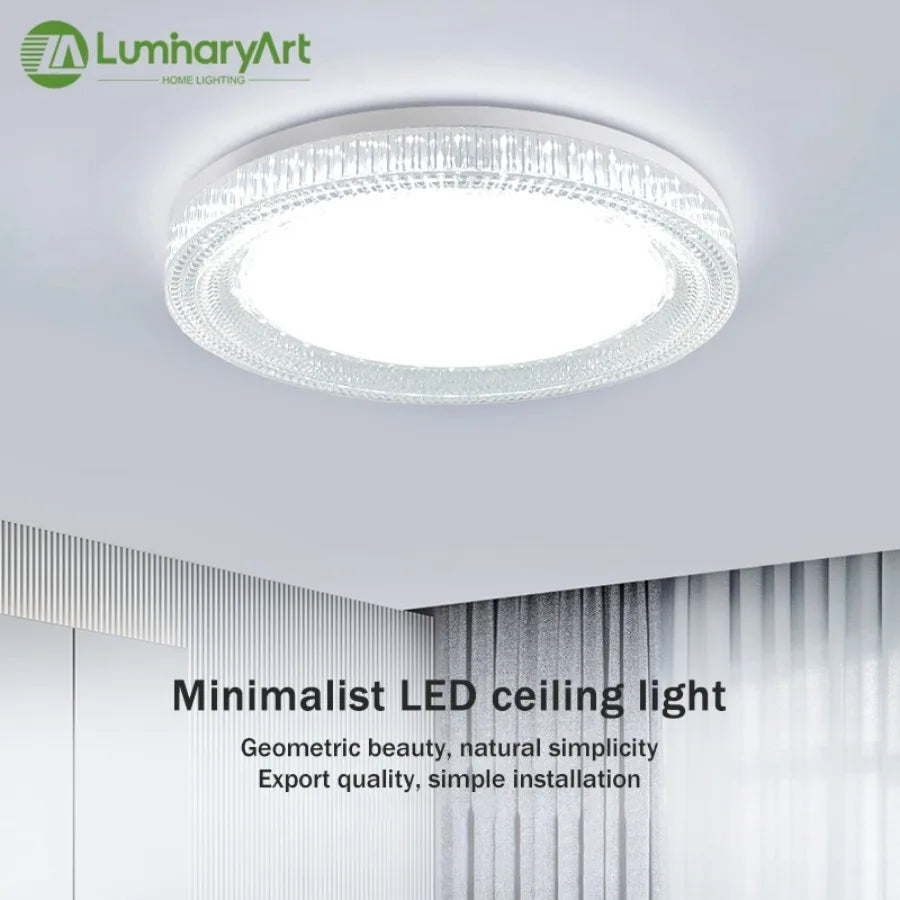 Modern LED Ceiling Light | Round Crystal Design | Indoor Home Lamp