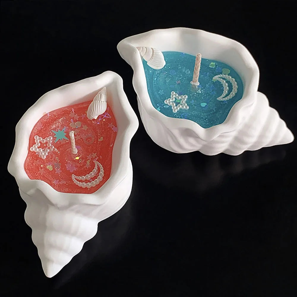 Coastal Conch Shell Scented Candle | Gel Aromatherapy Candle for Home & Bathroom