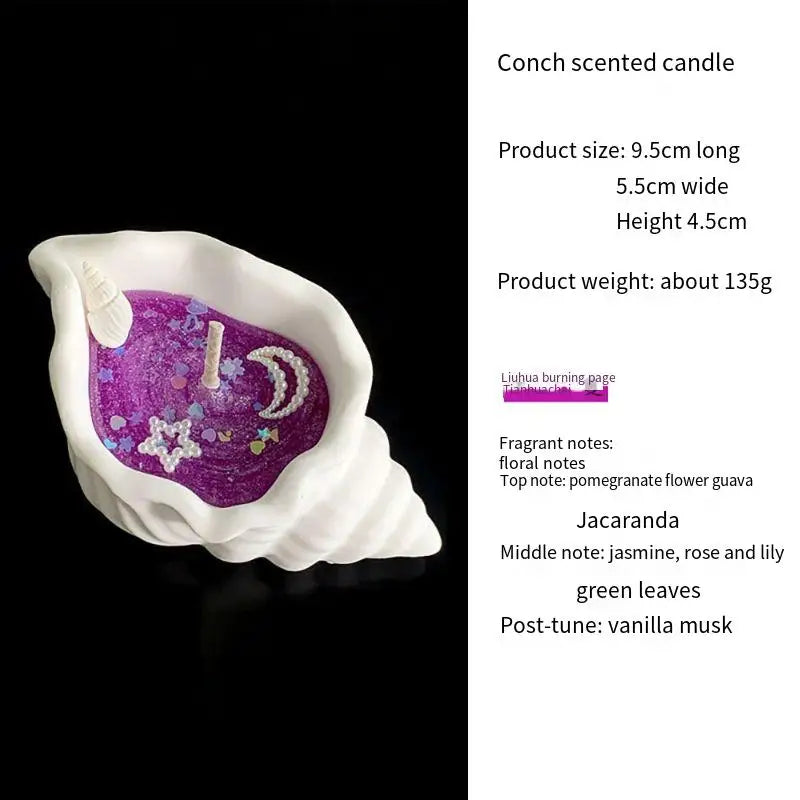 Coastal Conch Shell Scented Candle | Gel Aromatherapy Candle for Home & Bathroom