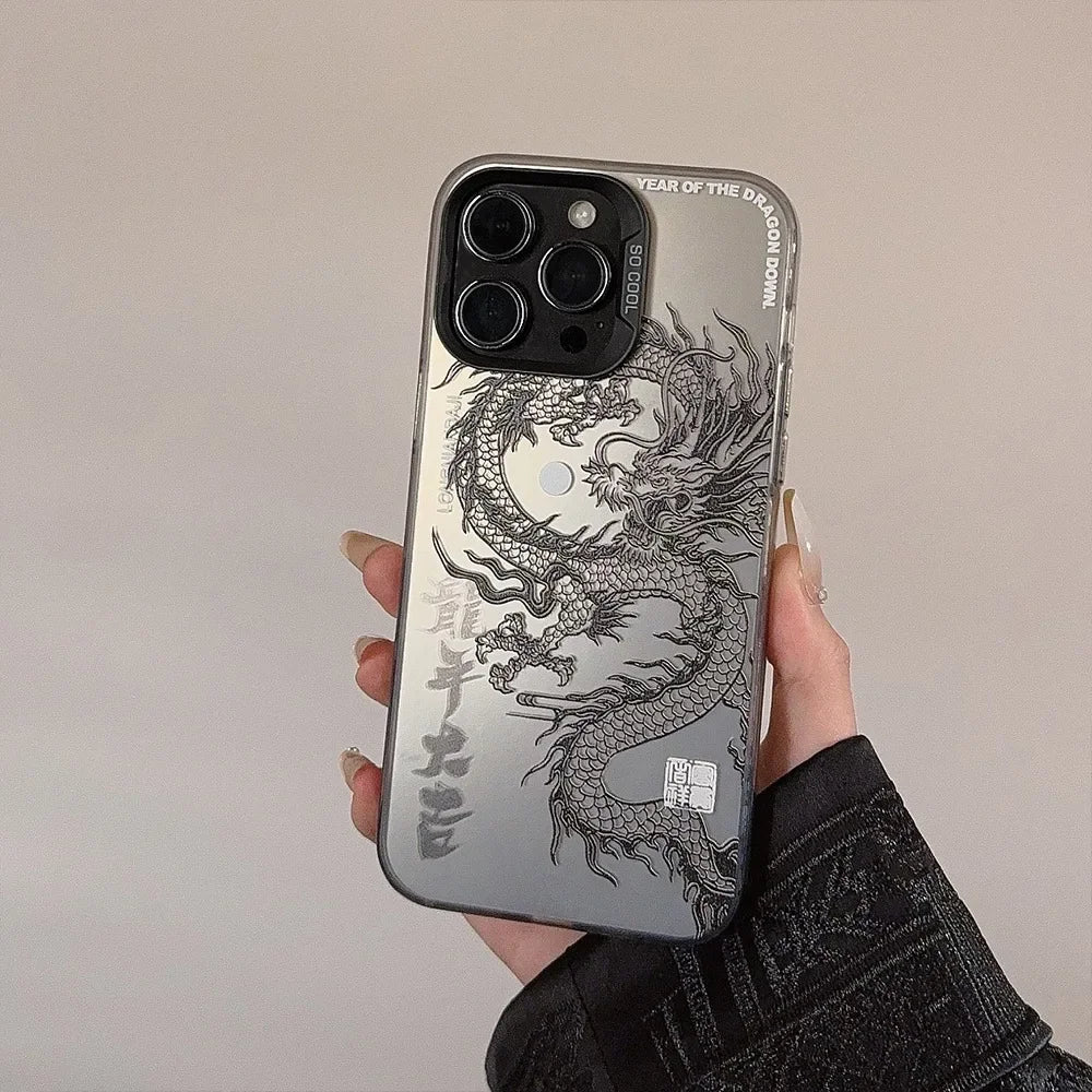 Dragon Totem Acrylic iPhone Case – Shockproof Cover with Screen Protector