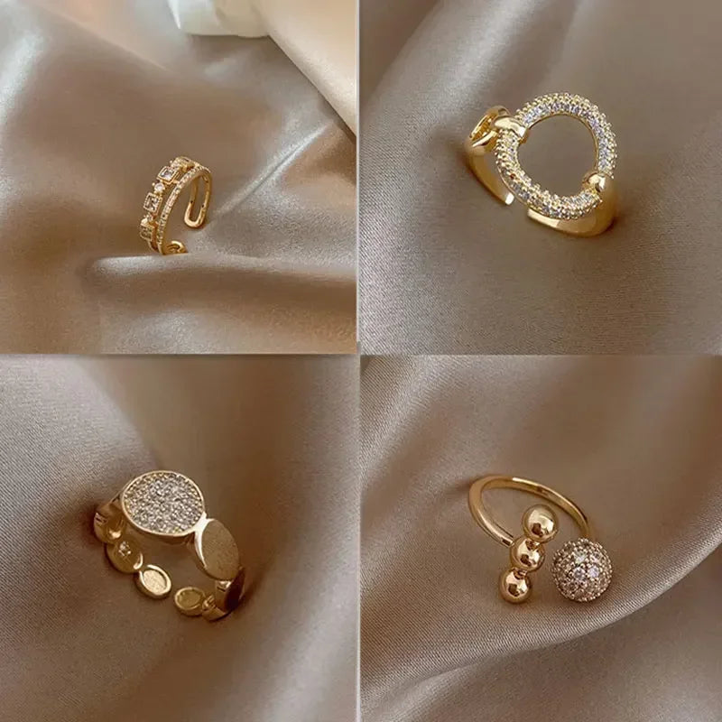 Adjustable Gold Geometric Ring – Stainless Steel Women’s Jewellery
