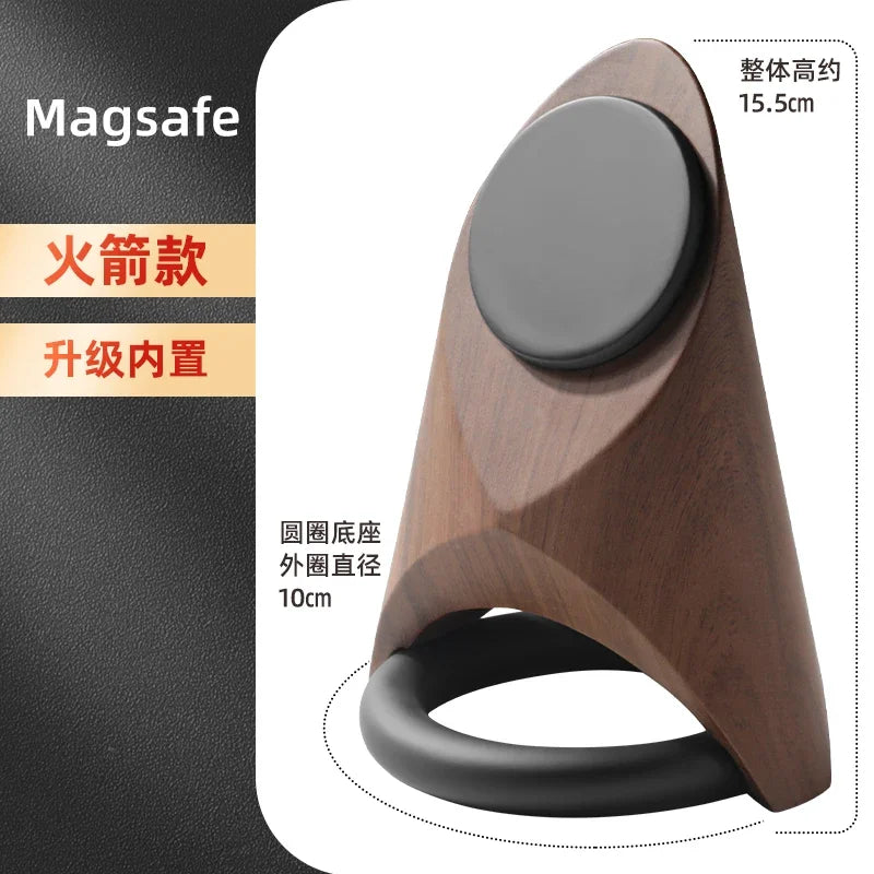 MagSafe Wooden Wireless Charger Stand | Egg-Shaped Desktop Organiser