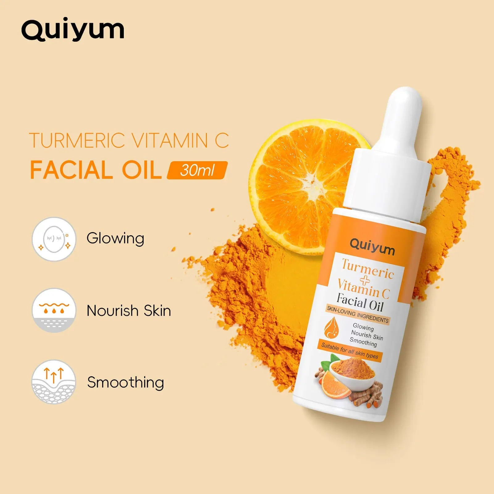LAIKOU Turmeric & Vitamin C Face Serum – Brightening, Dark Spot Corrector, Anti-Aging & Antioxidant Facial Oil ✅FREE UK Delivery