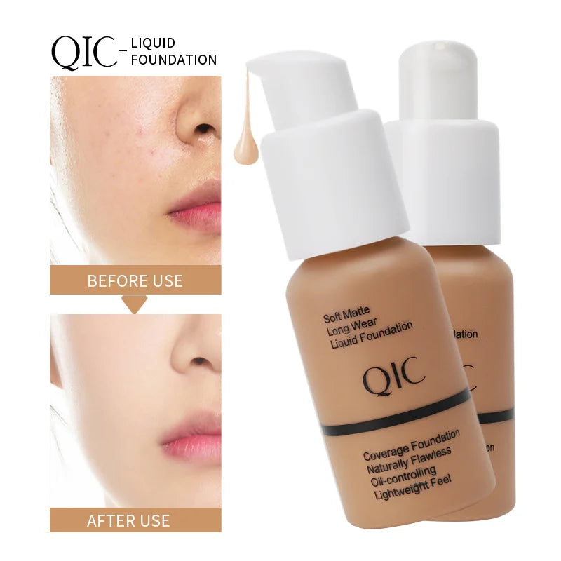 QIC Matte Liquid Foundation – Full Coverage & Oil Control | ✅ FREE UK Delivery