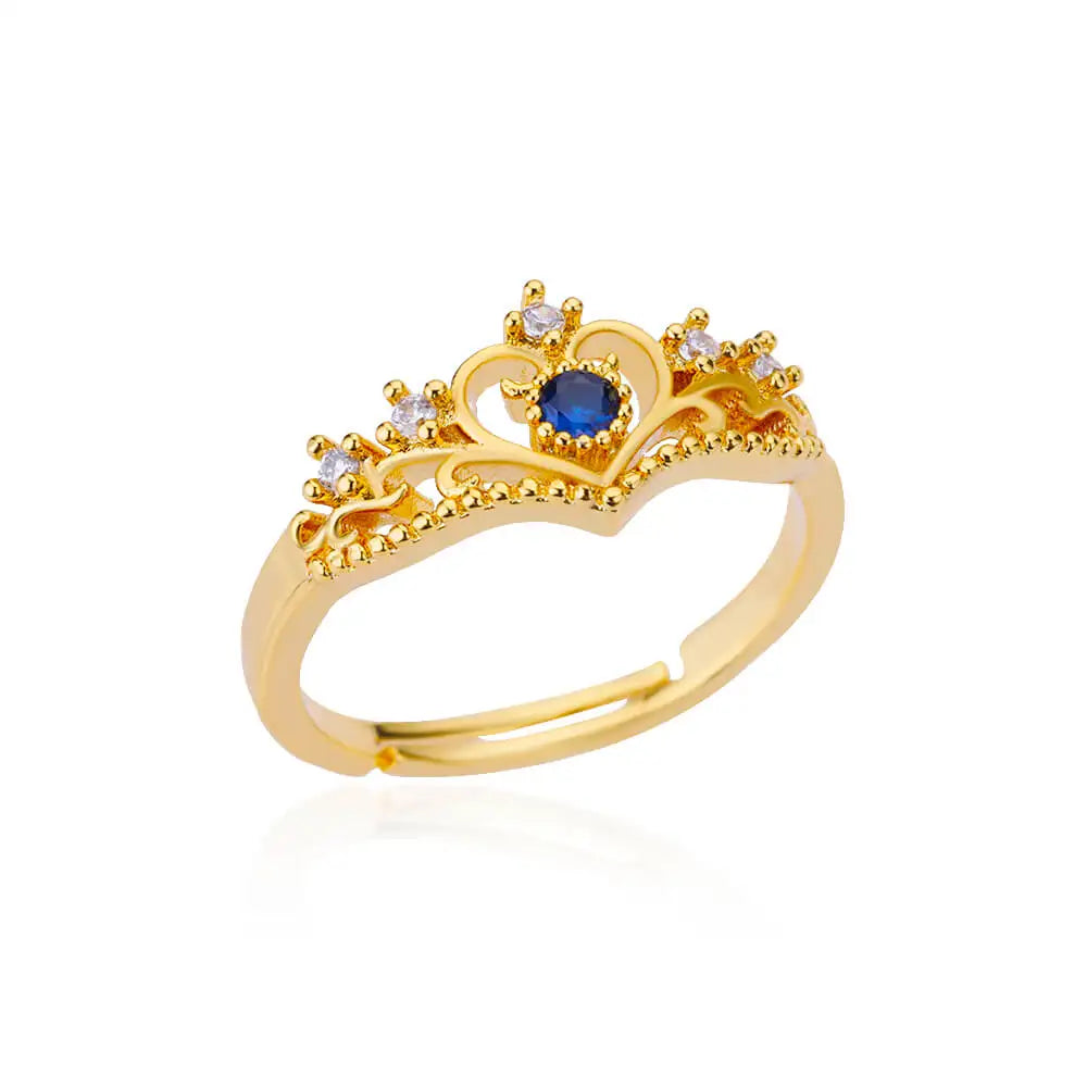 18K Gold Plated Stainless Steel Zircon Rings – Trendy Jewelry Gift