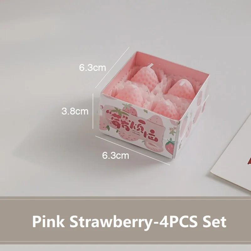 Strawberry Scented Candles Gift Box | Handmade Fruit Aromatherapy Candles