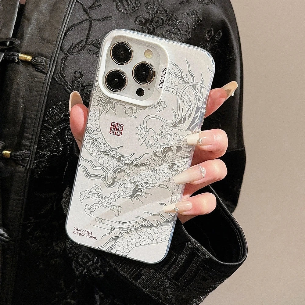 Dragon Totem Acrylic iPhone Case | Shockproof Cover with Screen Protector