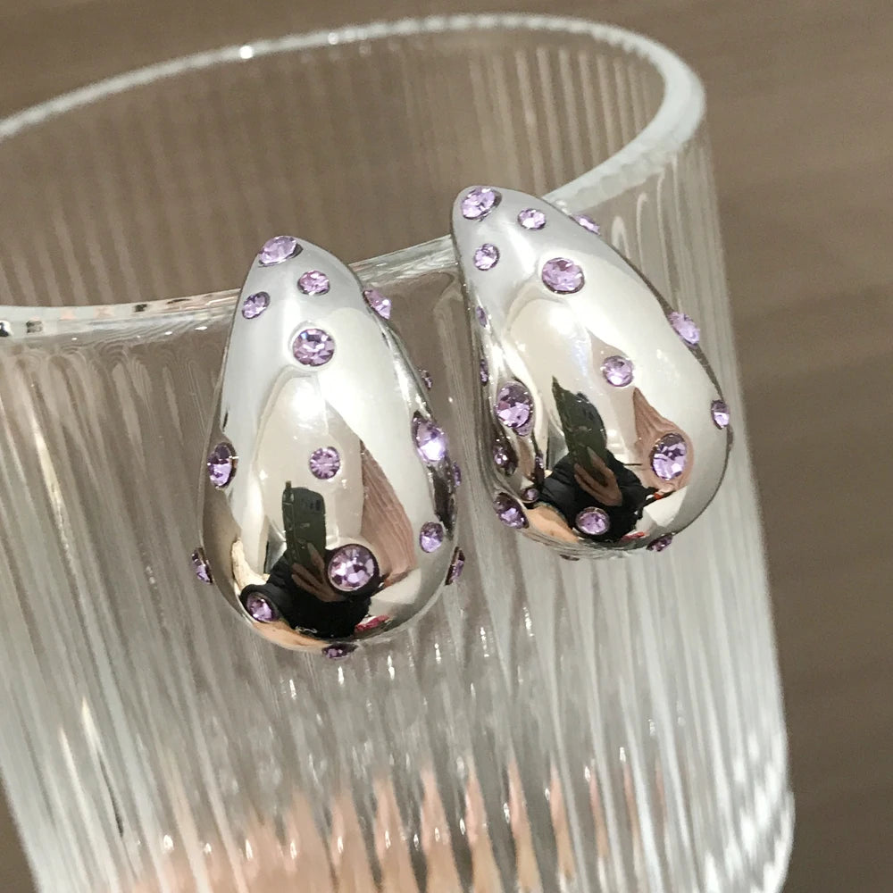 18K PVD Gold Teardrop Earrings – Waterproof Steel