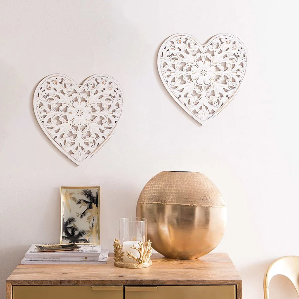 Hollow Carved Wooden Wall Panel | Floral Hanging Décor for Living Room & Bedroom