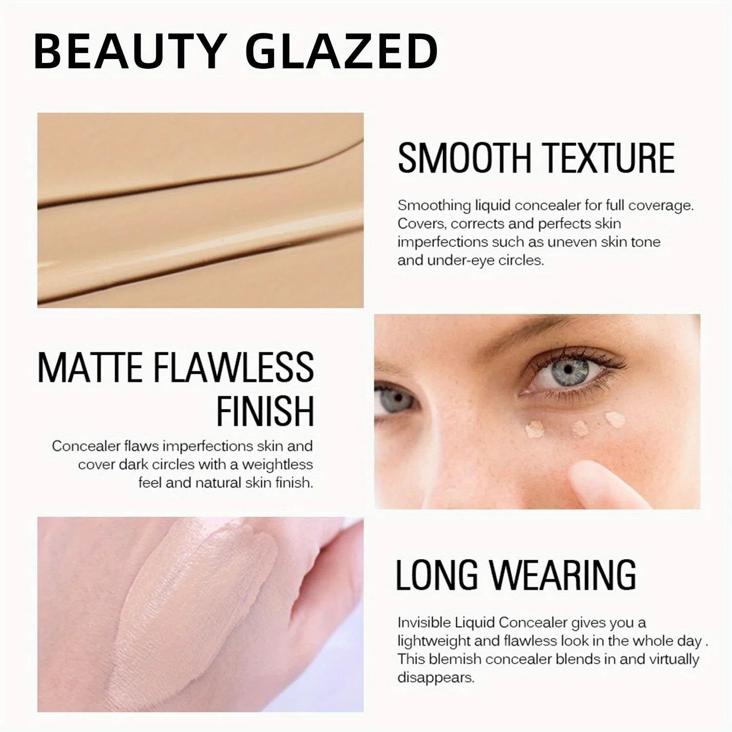 Beauty Glazed 3-Piece Makeup Set | Foundation + Primer + Sponge | ✅ FREE UK Delivery
