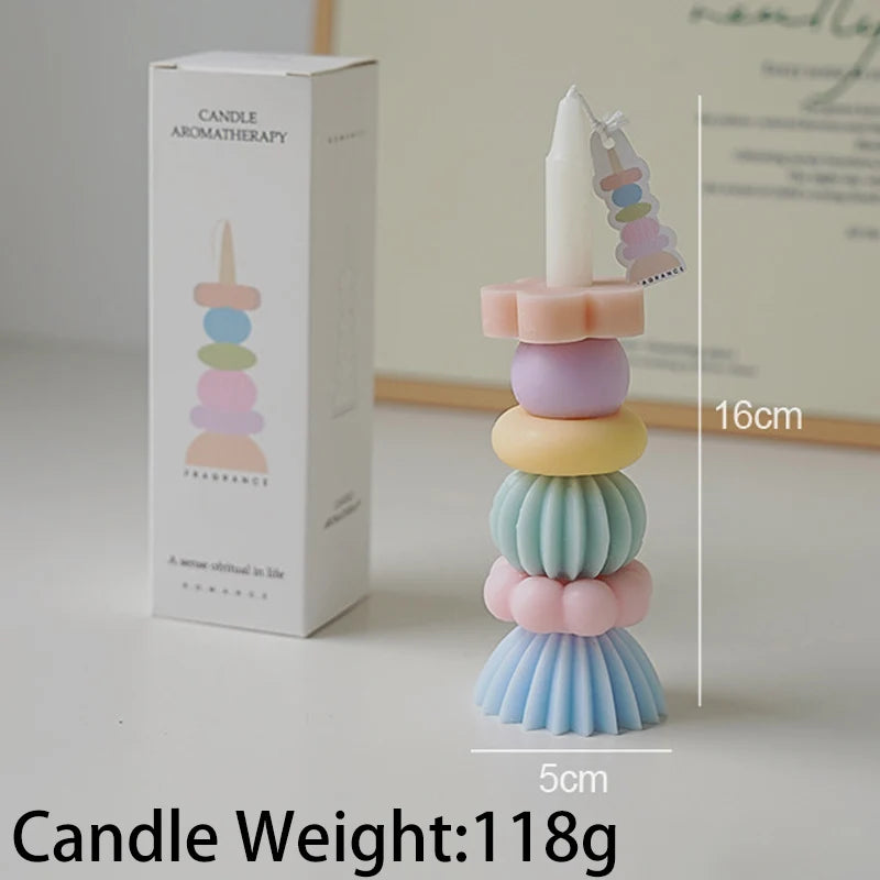 Stackable Geometric Soy Wax Scented Candle | Wedding & Party Decor