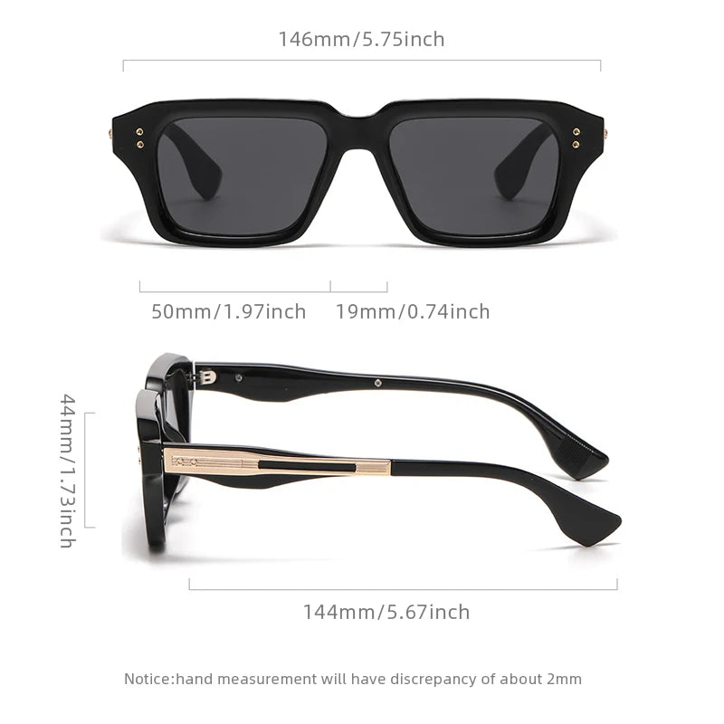 High-end Square Sunglasses Men Women Luxury Business Sun Glasses Fashion Daily Decorative Outdoor Shades UV400