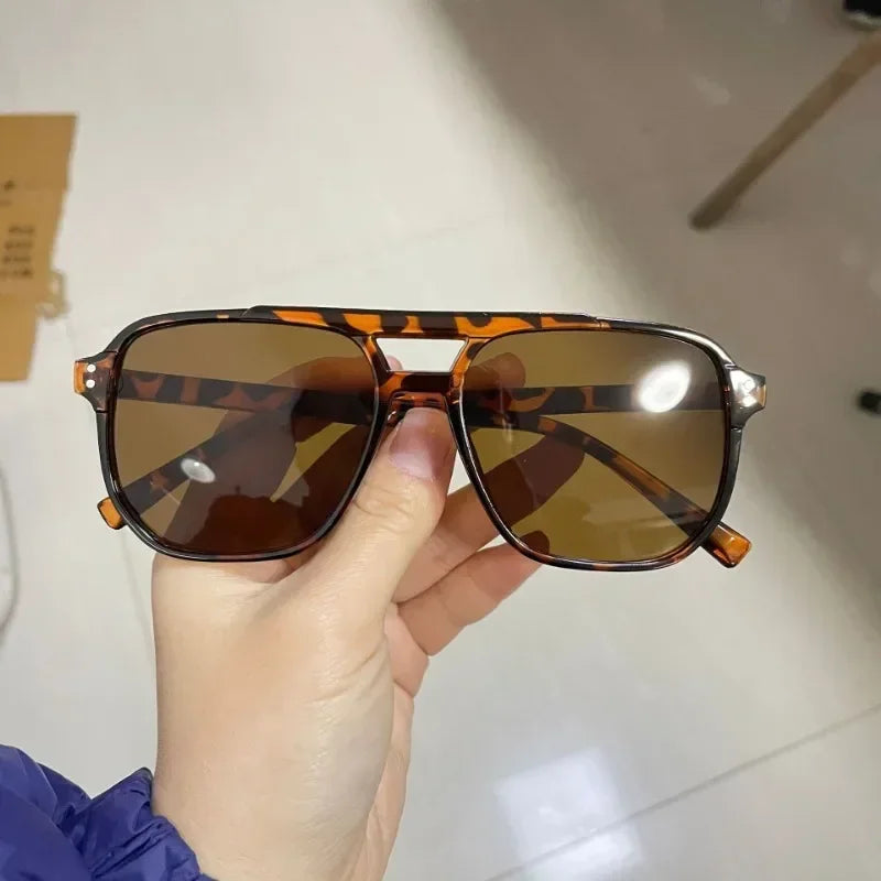 Classic Oversized Pilot Sunglasses – Vintage Double Bridge UV400 | Women & Men