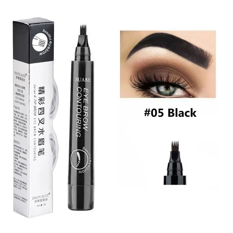 4-Tip Microblading Eyebrow Pen – Waterproof Natural Look