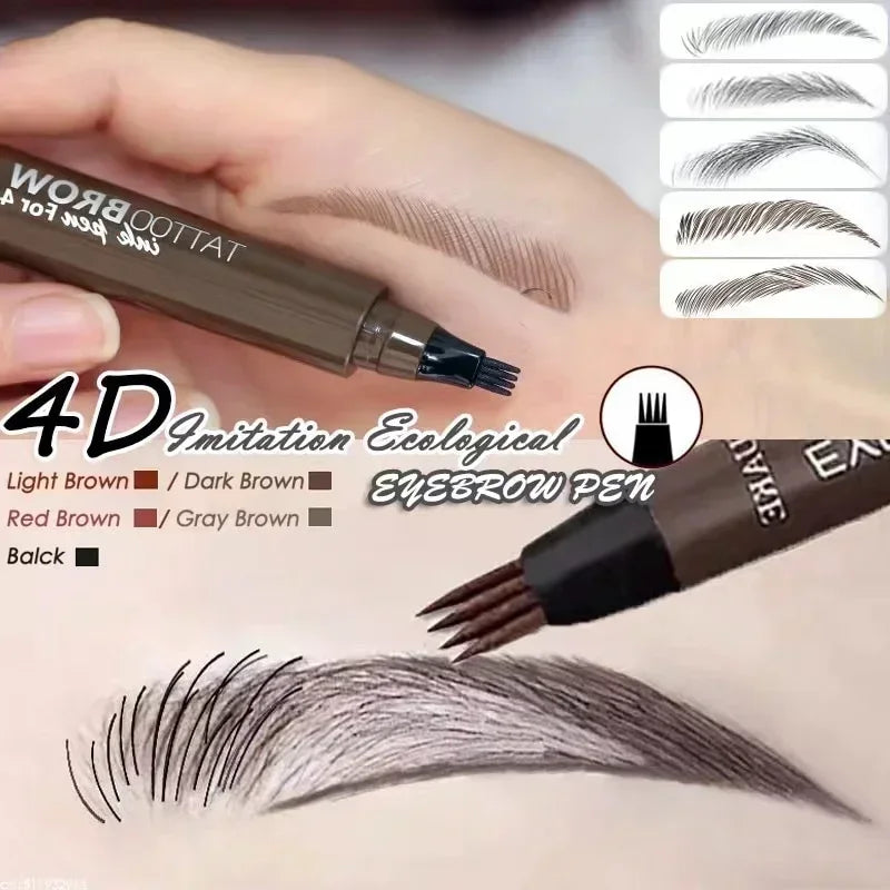 4-Tip Microblading Eyebrow Pen – Waterproof Natural Look