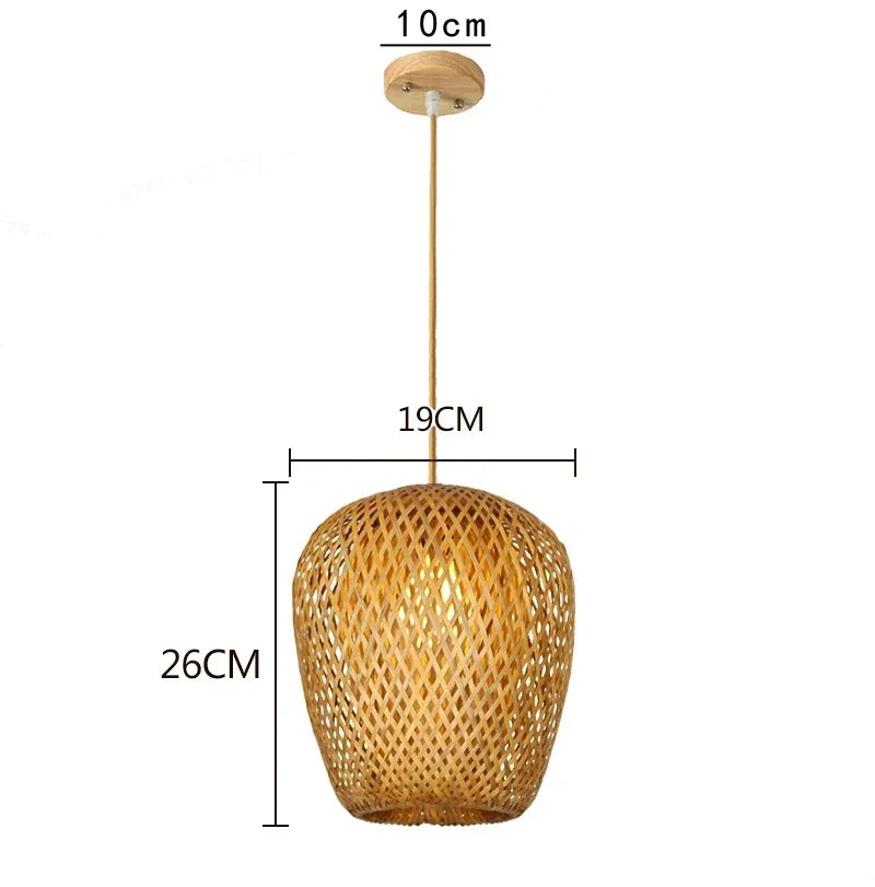 Handmade Rattan Pendant Light – Boho Wicker Hanging Lamp
