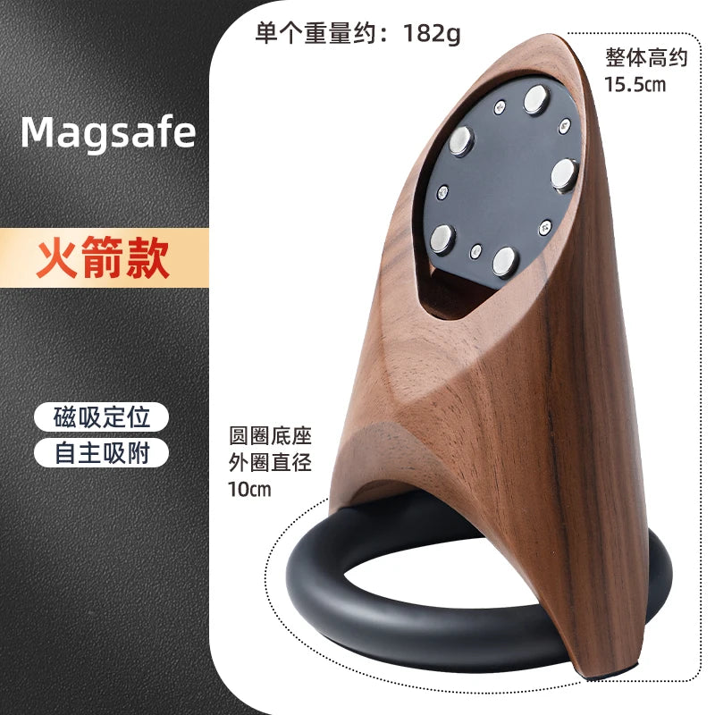 MagSafe Wooden Wireless Charger Stand | Egg-Shaped Desktop Organiser