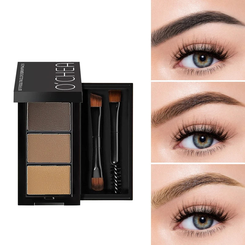 3-Shade Waterproof Eyebrow Powder Palette