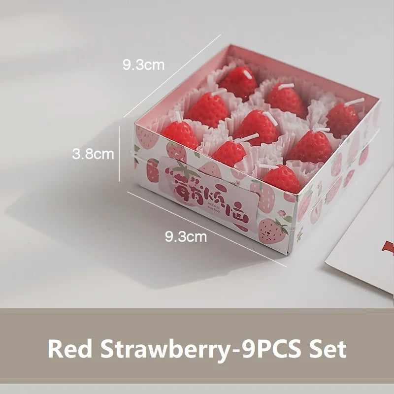 Strawberry Scented Candles Gift Box | Handmade Fruit Aromatherapy Candles