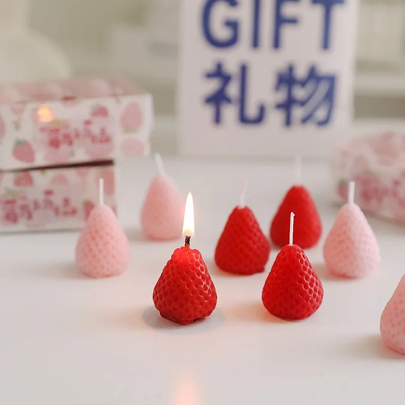 Strawberry Scented Candles Gift Box | Handmade Fruit Aromatherapy Candles