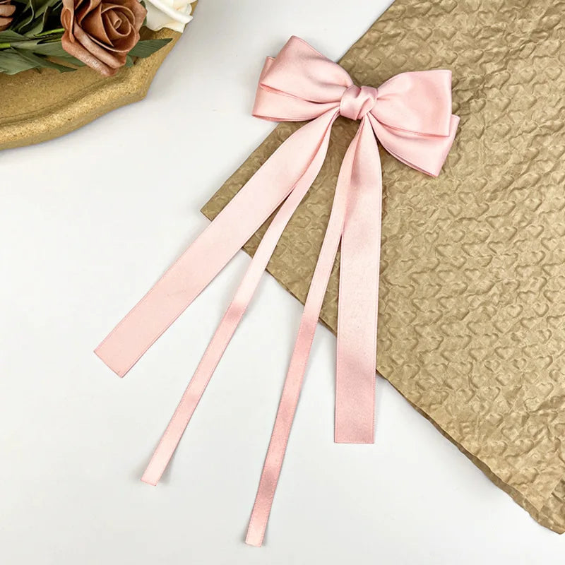Sweet Simple Temperament Girl Bow Floaty Hair Clip Ribbon Chinese Style Everything