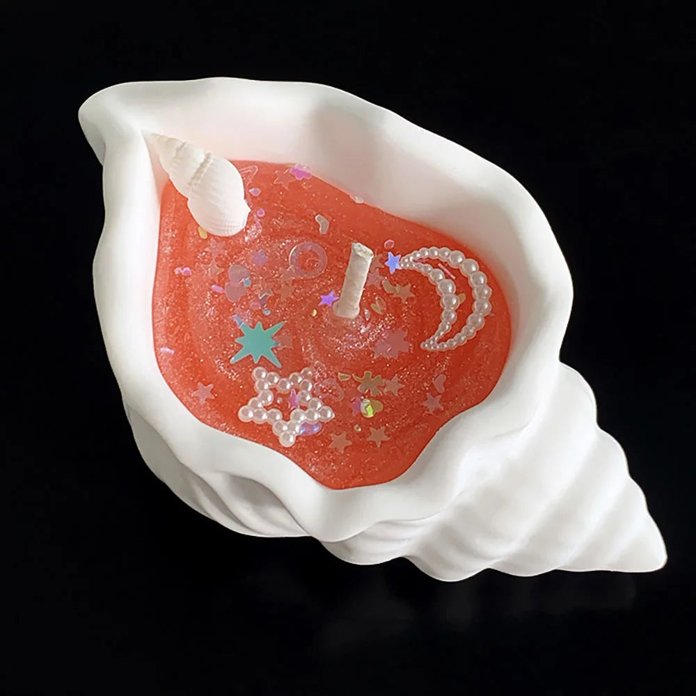 Coastal Conch Shell Scented Candle | Gel Aromatherapy Candle for Home & Bathroom